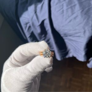 5.0 ct moissanite stone 925 sterling silver gold plated gold edition